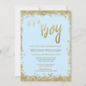 Het is een Baby shower van de Jongen Blue Faux Gol Kaart (Voorkant)