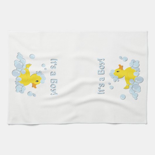 Het is een Baby shower van de Jongen Bubble Theedoek (Horizontaal)
