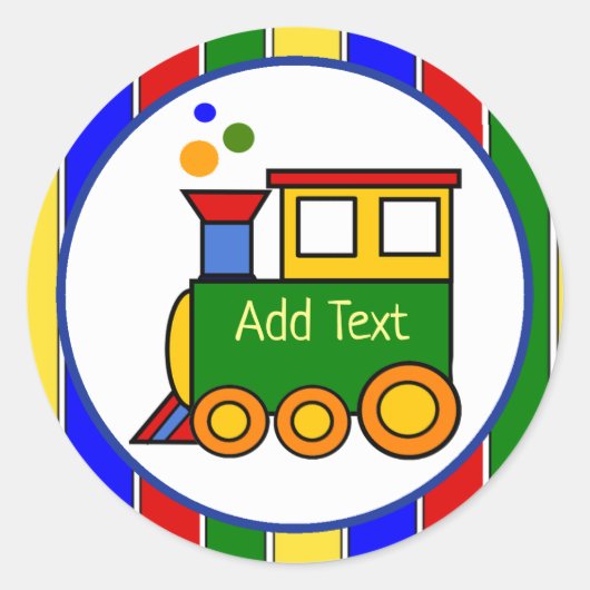 Het is een Baby shower van de Jongen Choo-trein. Ronde Sticker (Voorkant)