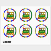 Het is een Baby shower van de Jongen Choo-trein. Ronde Sticker (Vel)
