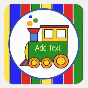 Het is een Baby shower van de Jongen Choo-trein. Vierkante Sticker