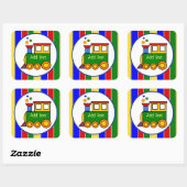 Het is een Baby shower van de Jongen Choo-trein. Vierkante Sticker (Vel)