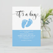 Het is een Baby shower van de Jongen Kaart (Staand voorkant)