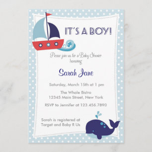 Het is een Baby shower van de Jongen Nautical Sail Kaart