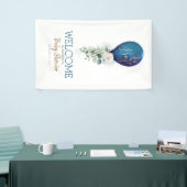 Het is een Baby shower van de Jongen Navy Blue Bal Spandoek (Beurs)