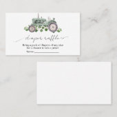 Het is een Baby shower van de Jongen Tractor Diape Visitekaartje (Voorkant / Achterkant)