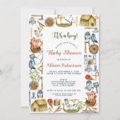 Het is een Baby shower van de Waterverf Vikings Pa Kaart (Voorkant)