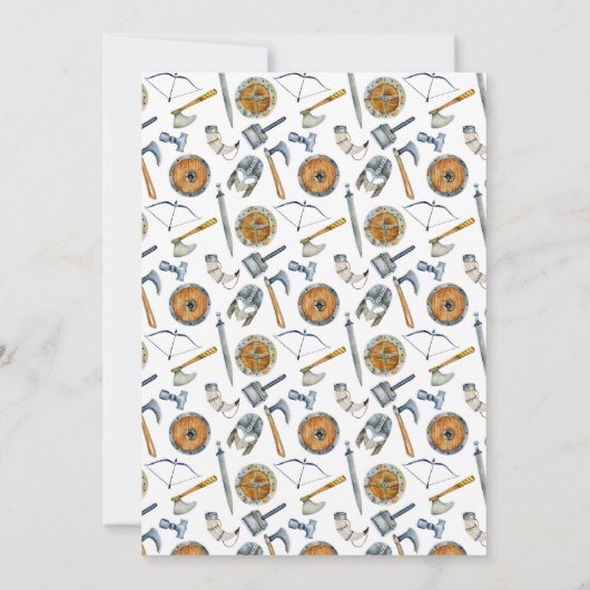 Het is een Baby shower van de Waterverf Vikings Pa Kaart (Achterkant)