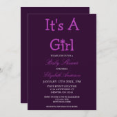 Het is een Baby shower van de wintersneeuwvlok van Kaart (Voorkant / Achterkant)