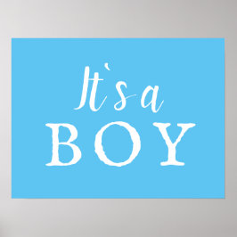 Het is een Baby shower van een Blue Typografie Poster