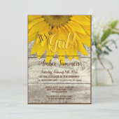 Het is een Baby shower van een Girl Floral Sunflow Kaart (Staand voorkant)