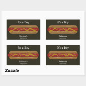 Het is een baby shower van een hotdog rechthoekige sticker (Vel)