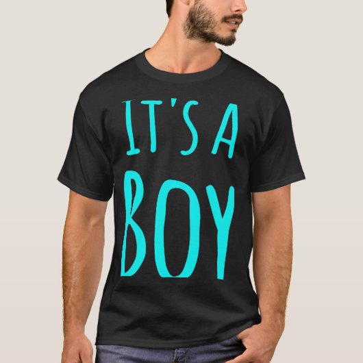 Het is een Baby shower van een jongen blauw. T-shirt (Voorkant)