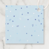 Het is een baby shower van een jongen blauwe ballo bedankjes labels (Achterkant)