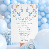 Het is een Baby shower van een jongen Blue Boy. Kaart