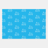 Het is een Baby shower van een jongen Blue Typogra Inpakpapier Vel (Voorkant 2)