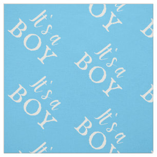 Het is een Baby shower van een jongen Blue Typogra Stof