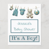 Het is een Baby shower van een jongen Clothes Line (Voorkant)