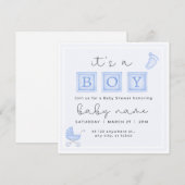 Het is een Baby shower van een jongen. Kaart (Voorkant / Achterkant)