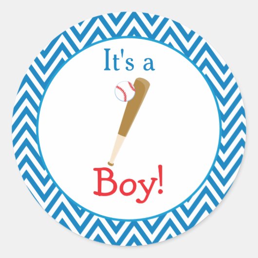 'Het is een Baby shower van een jongen' Ronde Sticker (Voorkant)