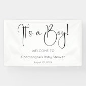 Het is een Baby shower van een jongen Spandoek (Horizontaal)