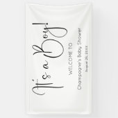 Het is een Baby shower van een jongen Spandoek (Verticaal)