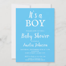 Het is een Baby shower van een jongen Typografie B