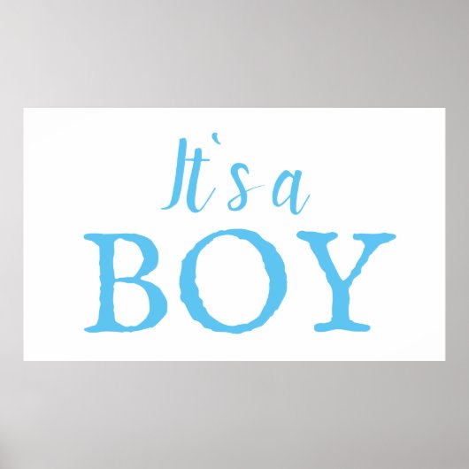 Het is een Baby shower van een jongen Typografie B Poster (Voorkant)