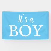 Het is een Baby shower van een jongen Typografie B Spandoek (Horizontaal)