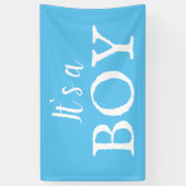 Het is een Baby shower van een jongen Typografie B Spandoek (Verticaal)