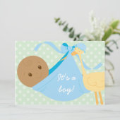 Het is een Baby shower van een jongen uitgenodigd Kaart (Staand voorkant)