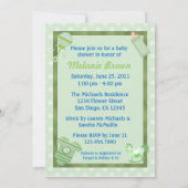 Het is een Baby shower van een jongen uitgenodigd Kaart (Achterkant)