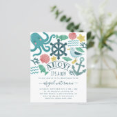 Het is een Baby shower van een jongen Zee. (Staand voorkant)