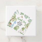 Het is een Baby shower van een jongensdinosaurus Bedankjes Labels (In situ)