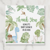 Het is een Baby shower van een jongensdinosaurus Bedankjes Labels (Voorkant)