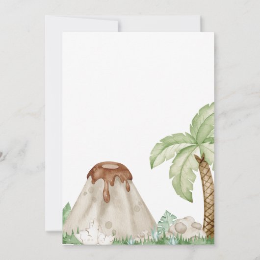 Het is een Baby shower van een jongensdinosaurus Kaart (Achterkant)