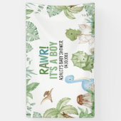 Het is een Baby shower van een jongensdinosaurus Spandoek (Verticaal)