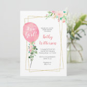 Het is een baby shower van een meisje met Roze Bal Kaart (Staand voorkant)