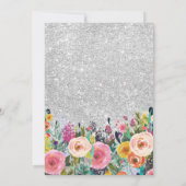 Het is een Baby shower van een meisje met zilveren Kaart (Achterkant)