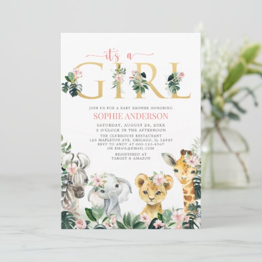 Het is een Baby shower van een Oerwoud van het mei Kaart (Staand voorkant)