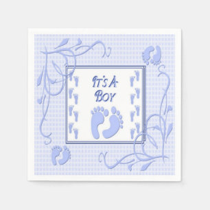 Het is een Baby shower van een peuterblauw, Napkin Servet