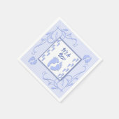 Het is een Baby shower van een peuterblauw, Napkin Servet (Hoek)