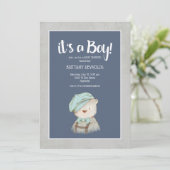 Het is een Baby shower van een Teddy Bear. Kaart (Staand voorkant)