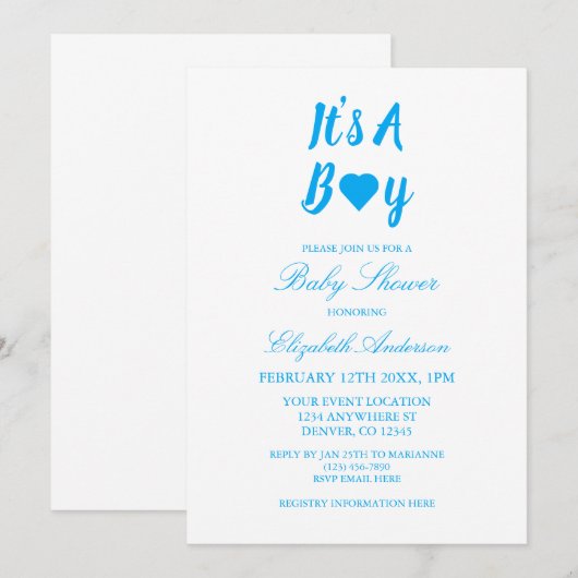 Het is een Baby shower van het Jongerenhart Kaart (Voorkant / Achterkant)