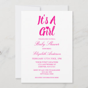 Het is een Baby shower van het Meisjeshart Kaart