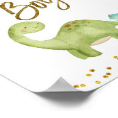 Het is een Baby shower van het Teken Dinosaur. Poster (Hoek)