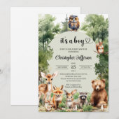 Het is een baby shower van jonge roestrijke bosbee kaart (Voorkant / Achterkant)