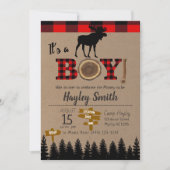 Het is een Baby shower van Moose Flannel. Kaart (Voorkant)