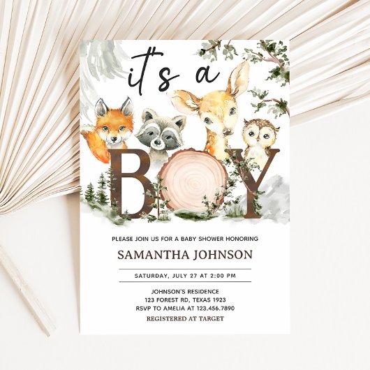 Het is een Baby shower van padlanddieren Kaart