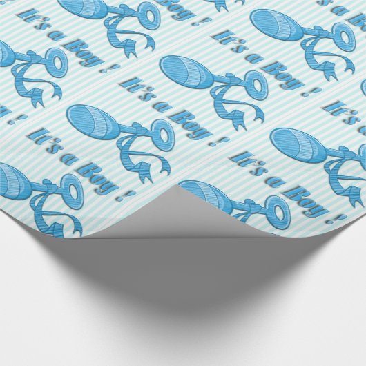Het is een Baby shower van Rattle Wrapping Paper Cadeaupapier (Hoek)